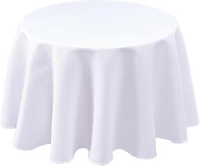 120 Inch White Polyester Round Tablecloth