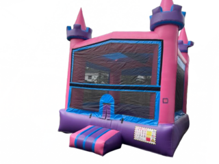 Pretty in Pink Bounce House with Hoop