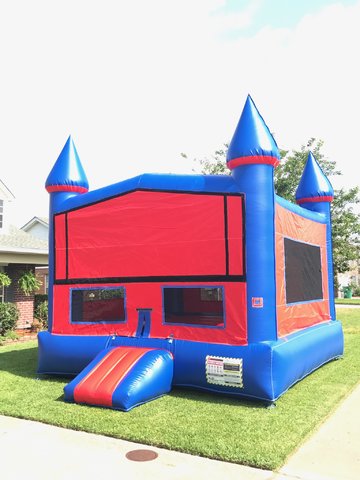 Large Red & Blue Spacewalk With Basket Ball Hoop