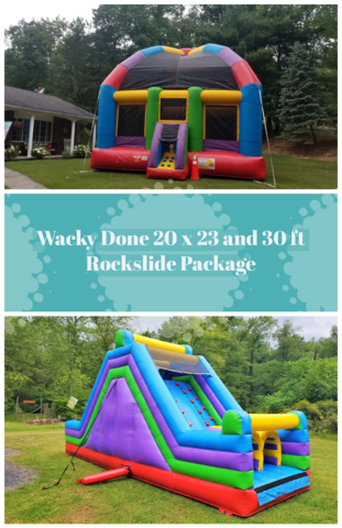Wacky Dome Bounce House and 30ft Rockslide Package