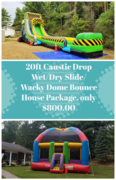 20ft Caustic Drop Slide/ Wacky Dome Bounce House 