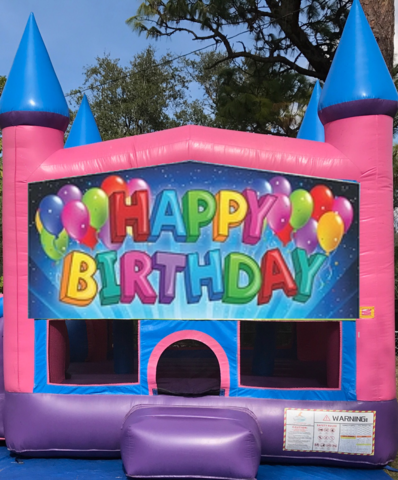 Happy birthday girl bounce house