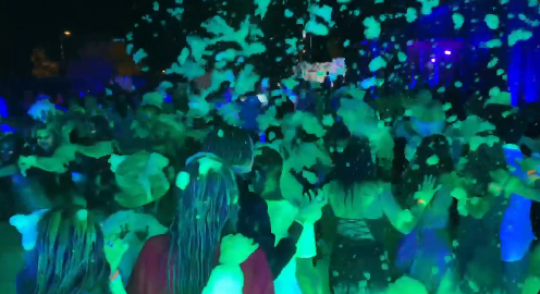 UV GLOW FOAM PARTY WITH LIGHTS AND SOUND SYSTEM SET UP