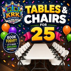 Tables & Chairs for 25 people