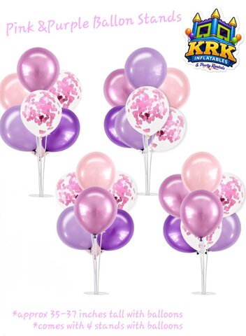 Pink and Purple Balloon Stands
