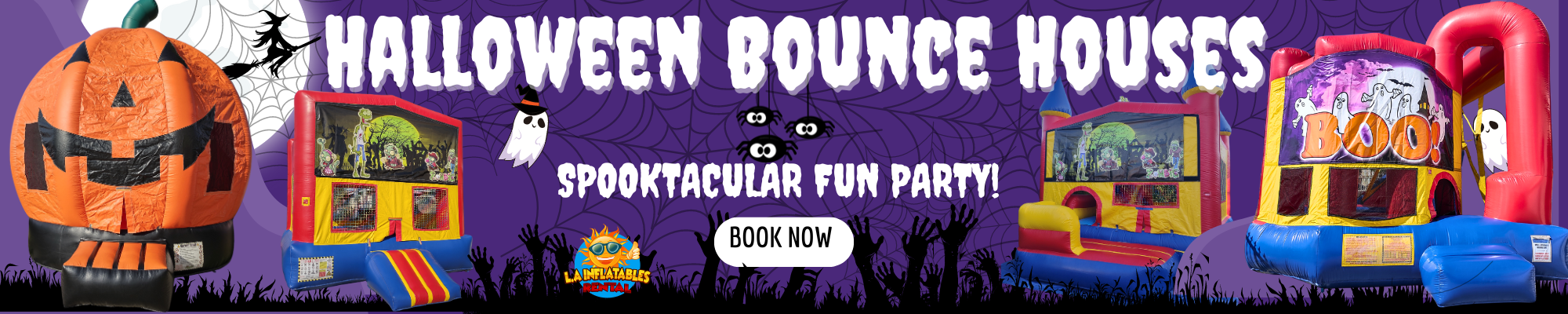 Halloween Bounce House Rental in Los Angeles - Pumpkin Jumper - Ghost Bounce house - Zombies - Jack-o-Lantern 