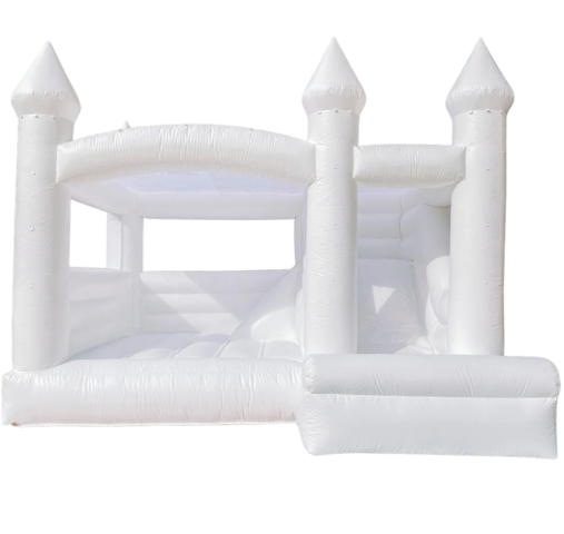 15x13 White Bounce House Combo with Slide 