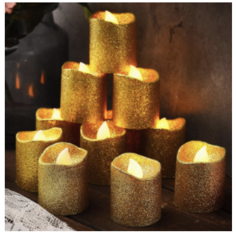 Flameless Glitter LED Tea Light Candles