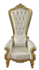 White and Gold Throne Chair