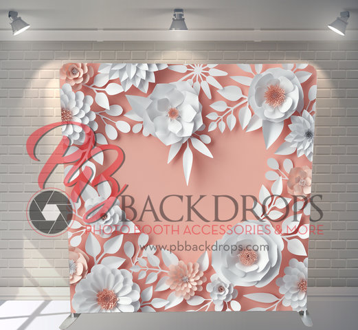 3D White Flowers & Pink Backdrop