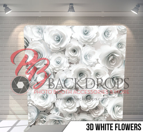 3D White Flower Backdrop