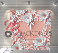 3D White Flowers & Pink Backdrop