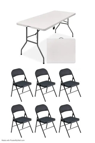 6ft Table and 6 Chair Set
