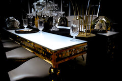Luxury table. White or Black top