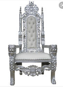 king throne chair, White & silver