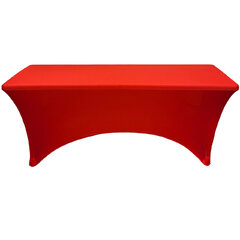 Spandex 6 ft Rectangular Table Cover Red