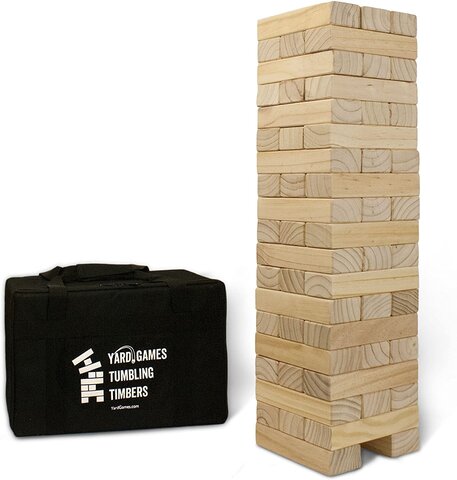 Giant Tumbling Timbers with carrying case starts at 2.5-feet tall and builds to 5-feet