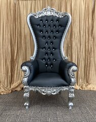 Large Throne Chair Black and Silver (Delivery only Item)