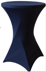 Navy spandex cover for cocktail tables