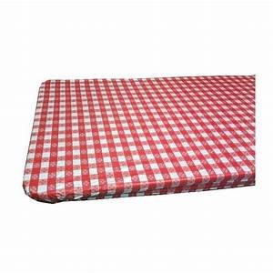 Kwik Covers 6' Rectangle Red/White Gingham Table Cover