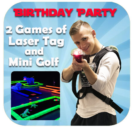 Birthday Party - 2 Games of Laser Tag and 1 Game of Mini Golf