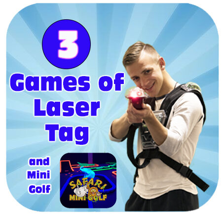 3 Games of Laser Tag and Mini Golf