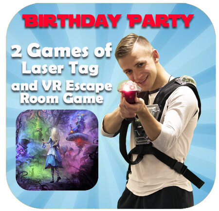 Birthday Party - 2 Games of Laser Tag and VR Escape Room
