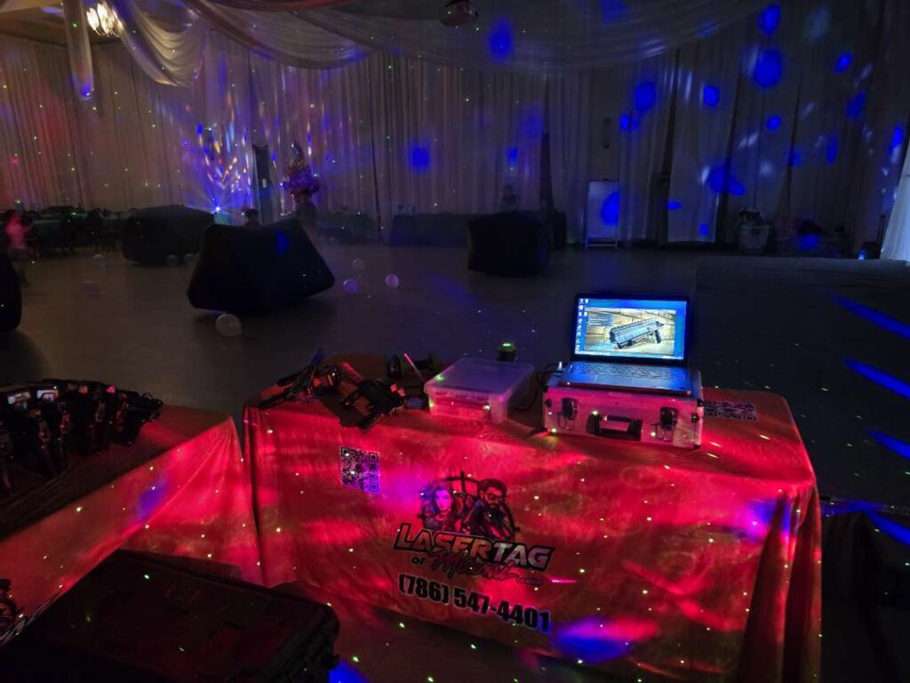 Indoor laser tag in a ballroom