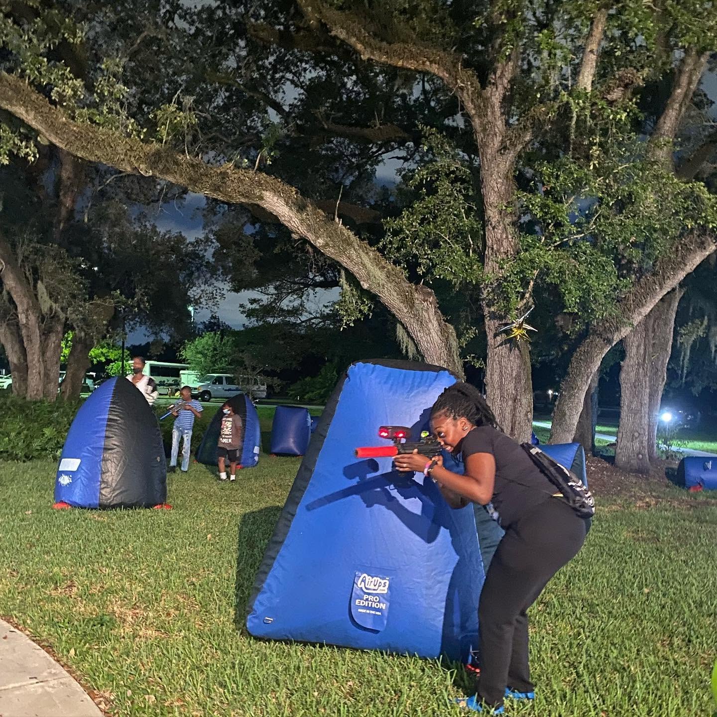 Night laser tag at a Miami park