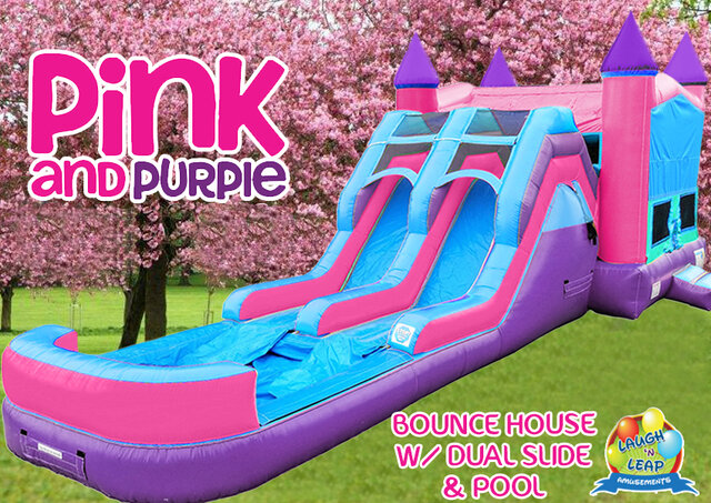 Girl Theme Bounce House Water Slide