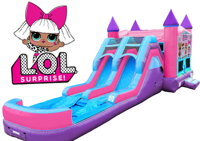 LOL SURPRISE Bounce House & Water Slide(Pink & Purple unit)