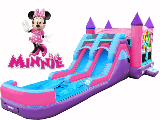 Minnie Mouse Bounce House & Water Slide (Pink & Purple Unit - Wet)