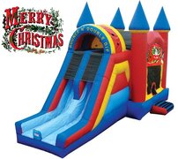 Christmas Bounce House with Dual Slides