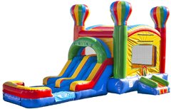 Kiddie SkyGlide Bounce House & Double Slide w/Pool