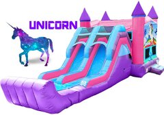 Unicorn Bounce House & Dual Slide - Dry