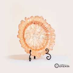 Coral Blush Glass Charger Plate 