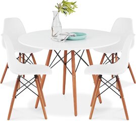 White Mid Century Table Set 