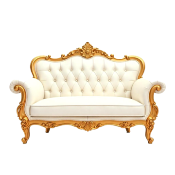  White and Gold Victorian Sofa 