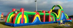 18' Multicolor Slide with Obstacle Course (Wet/Dry)
