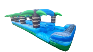 Tropical Double Lane Slip N Slide w Pool