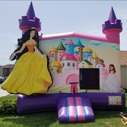 3D Princess Bounce House W. Basketball Hoop