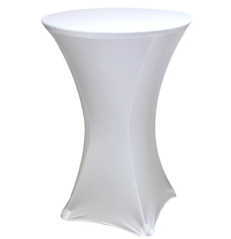 Spandex Fitted Stretch Table Cover for 30'' Cocktail Table - White