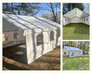 Canopy 20x20ft, 4 tables and 32 chairs