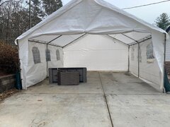 Tent 20x20 4 tables and 32 chairs