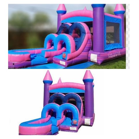 Kids Pink Water Slide Combo/ Wet 