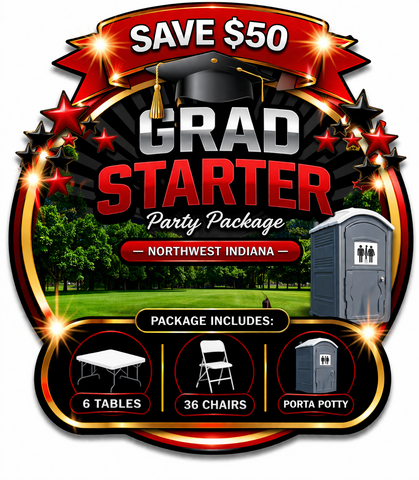 6 Tables 36 Chairs and Porta Potty