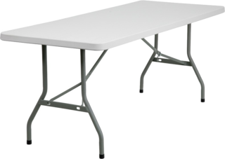 8' White Poly Tables