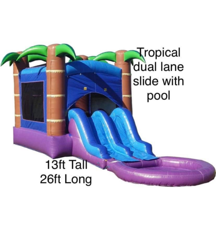 Tropical Combo Dual Slide & Pool