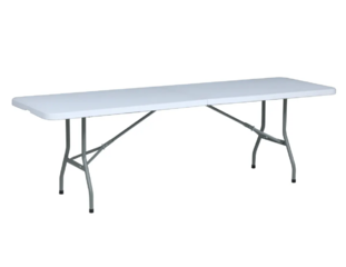 8' Rectangle Plastic fold-in-half table