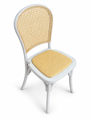 Harper Bent Cane Dining Chair - White Resin